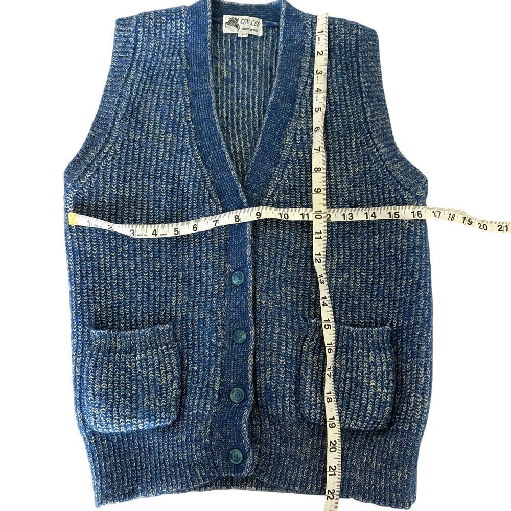 Vintage Wool Vest Cottagecore GORPCORE preppy Light Academia Sz M by Tin Lee - Picture 5 of 7